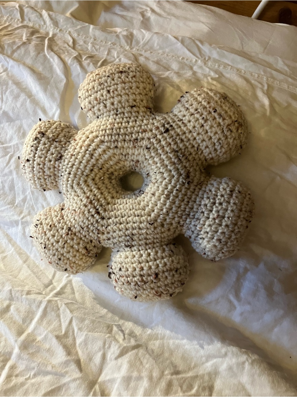 10” handmade pillow shaped like a ships helm
